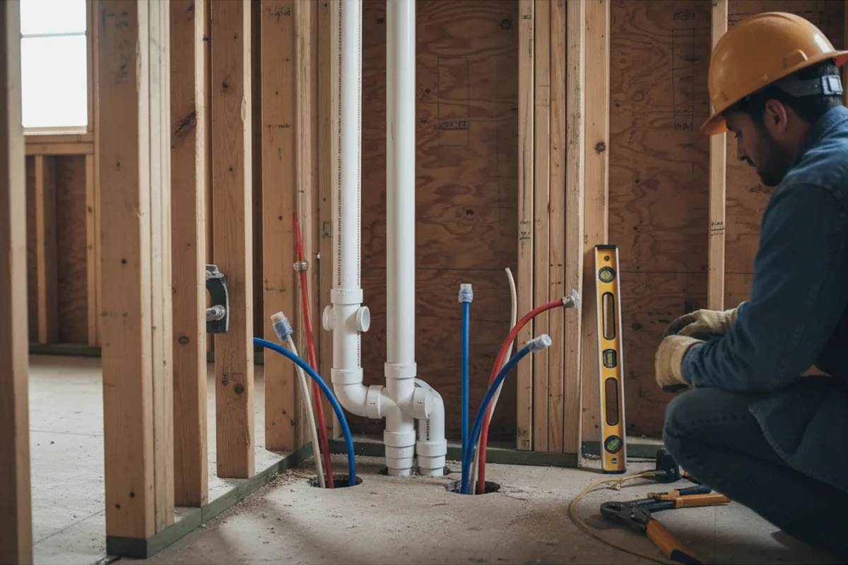 Drain and supply rough-in during Toilet Repair and Installation in Short Hills